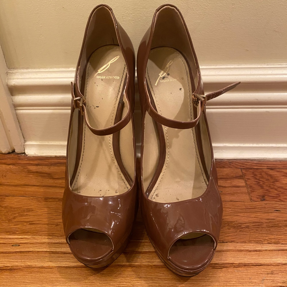 Brian Atwood Platform Peep Toe Heels - Picture 1 of 5
